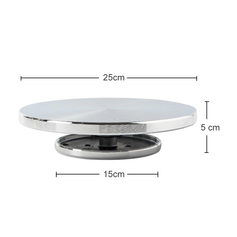 15/25/30cm Double Face Aluminum Alloy Turntable for Ceramic Clay Sculpture Platform Pottery Wheel Rotating Tools Turntable Wheel: 25CM
