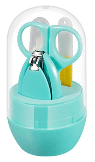 Conjunto de cuidado para bebé recién nacido, multifunción, higiene, cuidado de las uñas, termómetro, tijeras, herramientas: 4pcs green