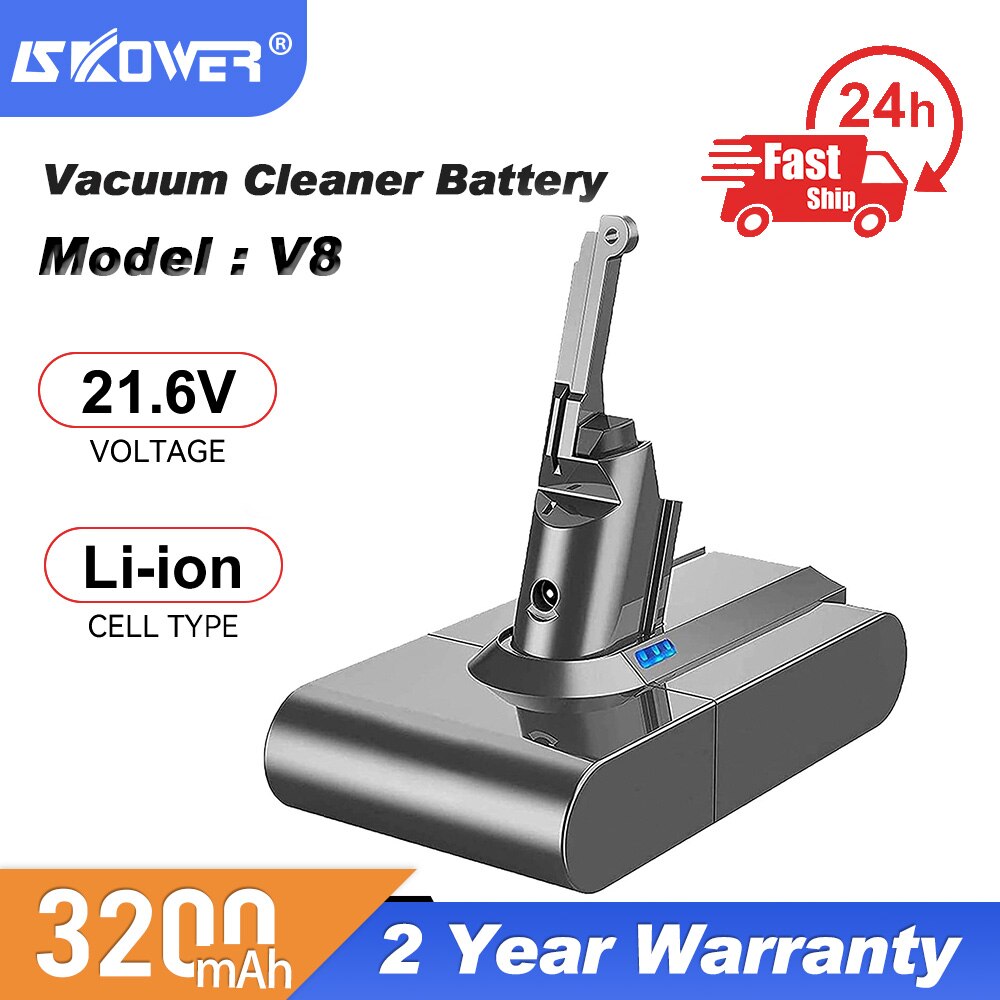 Skower 21.6v støvsuger batteri til dyson  v6 v7 v8 v10 erstatning bateria  dc58 dc62 sv03 sv07 sv09 v7 v8 v10 støvsuger