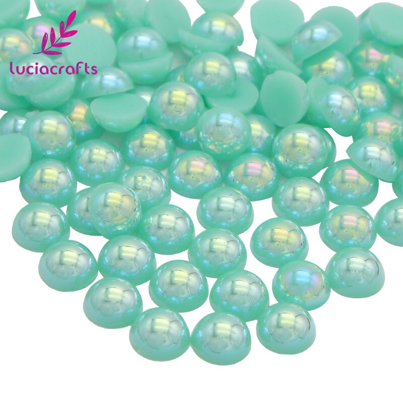 ! 5mm veelkleurige abs imitatie parels kralen halfronde parel nagelkunst telefoon schoenen accessoires 500 stuks  f0108: Meergroen