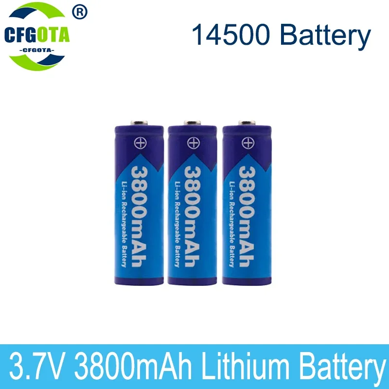 Batería de litio recargable para soldar, pila de hoja de níquel para linterna LED, juguete, 14500, 3,7 V, 3800mAh