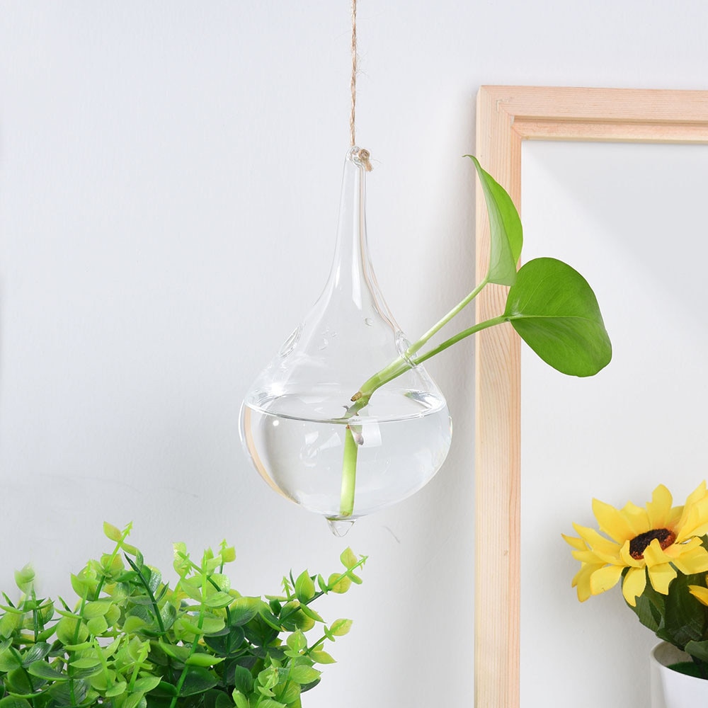 30# Hanging Glass Ball Vase Flower Plant Pot Terrarium Vases Container Party Wedding Decor Container Home Garden Ball Decor