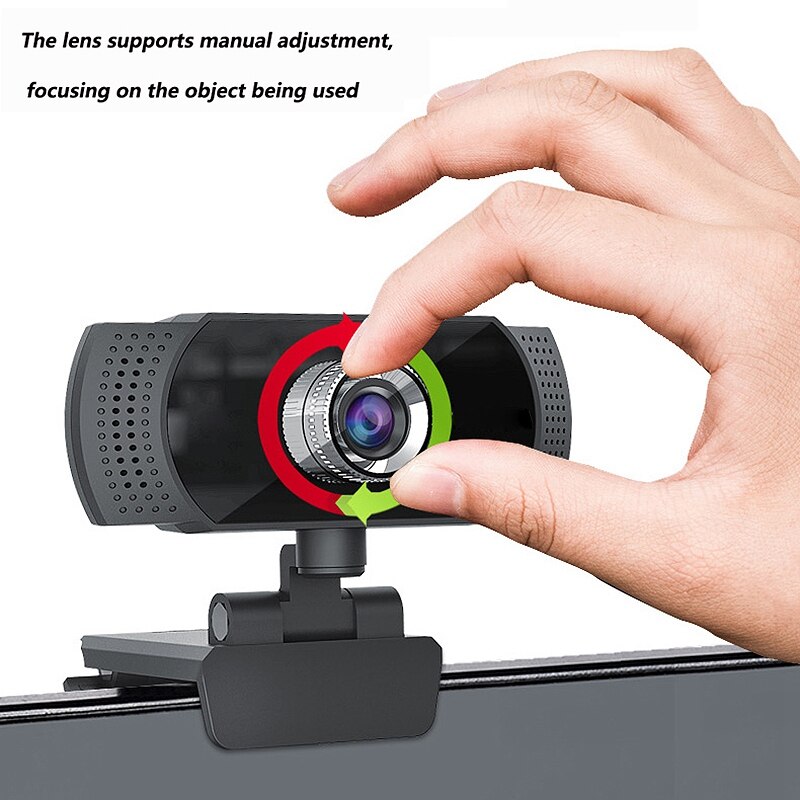 R70B Computer Camera, 720P HD Home Office with Microphone Live Teaching USB Webcam