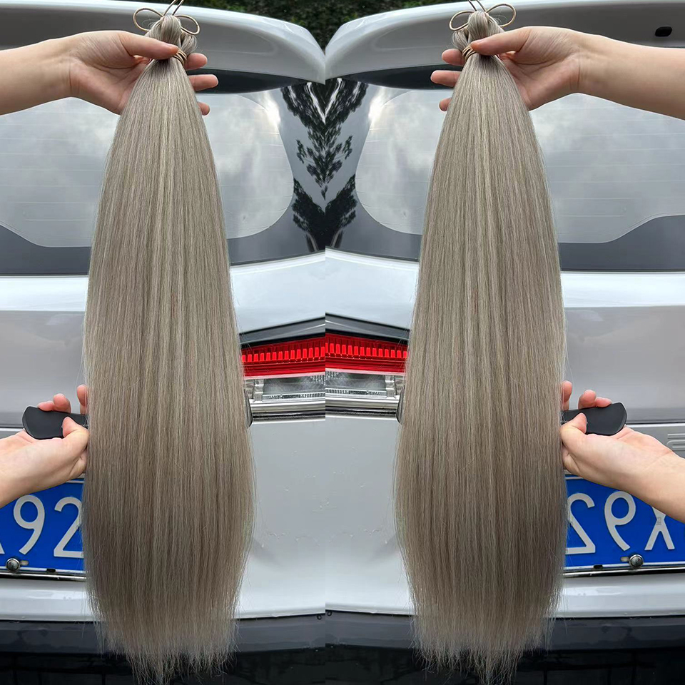 Gerade Pony Haar Bündel Häkeln Zöpfe Haar Synthetische Flechten Haar Ombre Braun Weiche Häkeln Haar Erweiterungen: NC/4HL