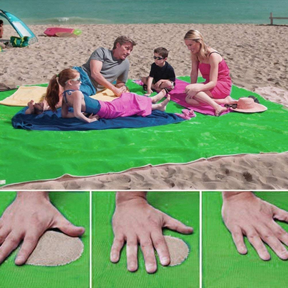 Strand Mat Magic Zand Strand Handdoeken Deken Draagbare Anti Zand Handdoek Strandlaken Reizen Zomer Mat Grote Strandlaken: Green