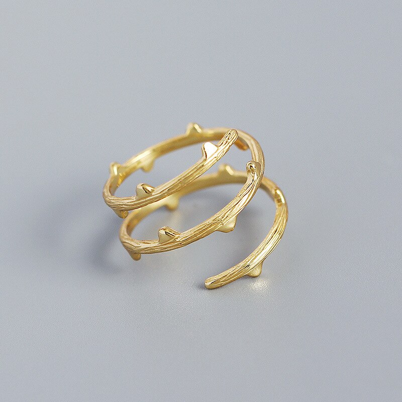 Gold spiral rings for women , 925 sterling silver chips, stackable rings, minimalist dainty jewelry, hypoallergenic jewelry: Gold color