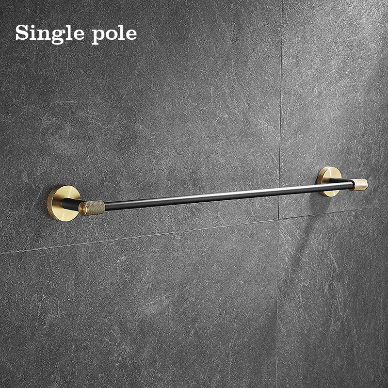 Stainless Steel Bathroom Hardware Set Bathroom Accessories Black Towel Rail Bar Rack Gold Towel Bar Shelf Towel Holder: Single hanger