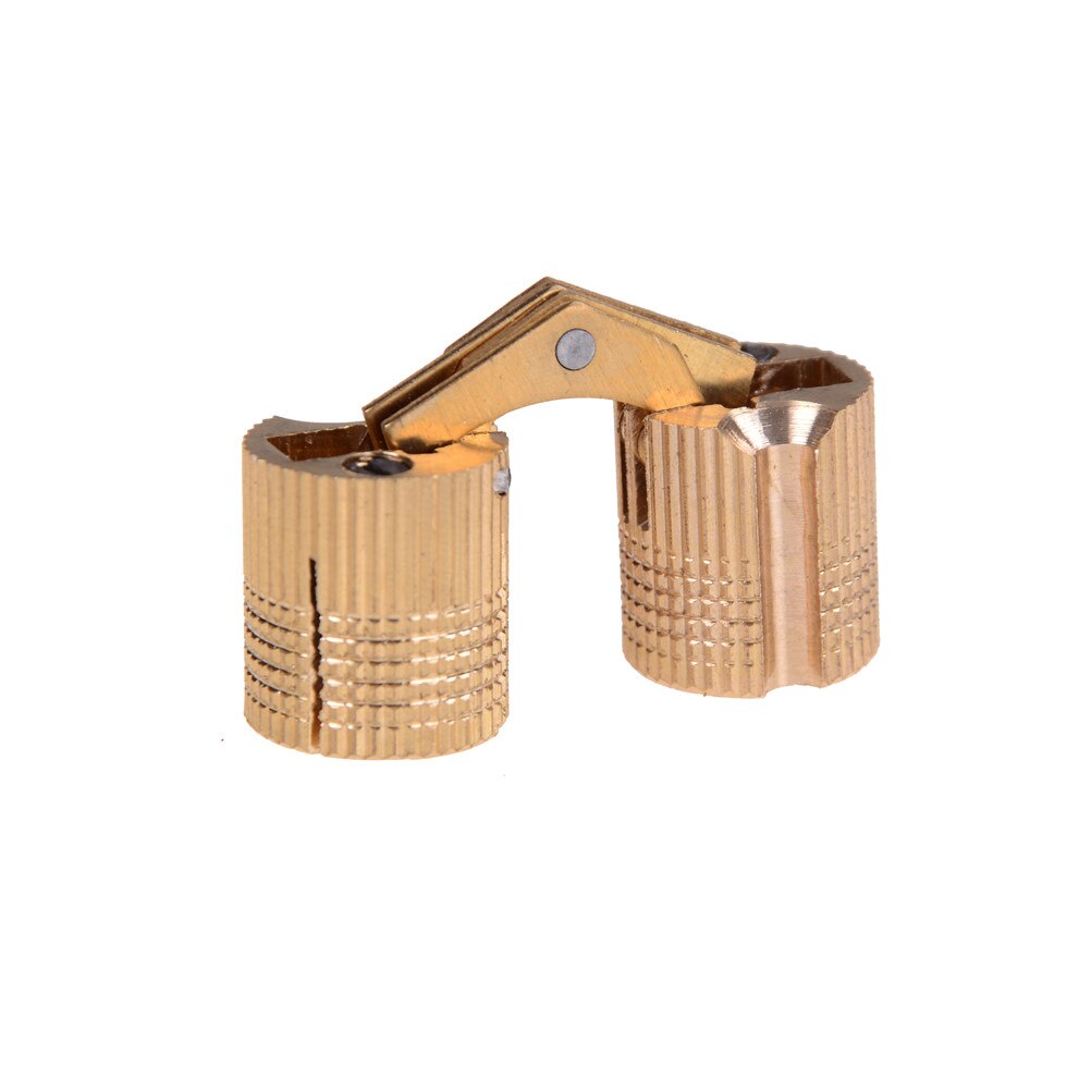 4PCS 8mm Copper Barrel Hinges Cylindrical Hidden Cabinet Concealed Invisible Brass Hinges Mount For Furniture Hardware