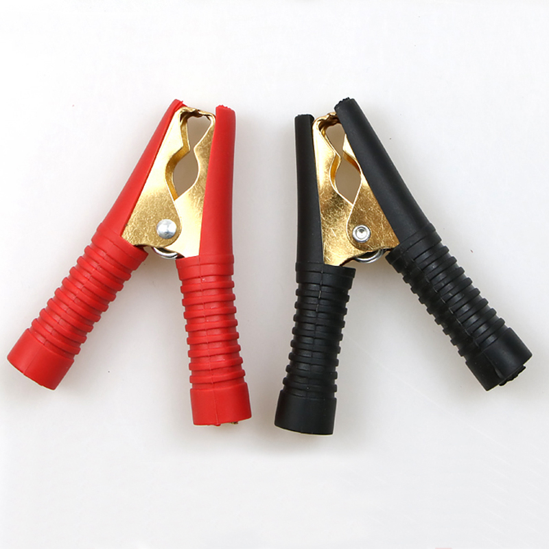 Pinzas de cocodrilo para coche, pinzas de batería, 2 piezas, 100A, color rojo y negro