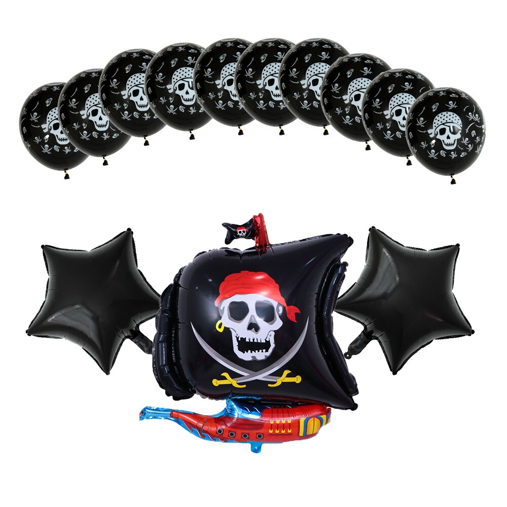 104 Pcs Piratenschip Boot Ballonnen Guirlande Set Schedel Stip Latex Helium Ballonnen Verjaardag Thema Party Decoraties Kids Globos
