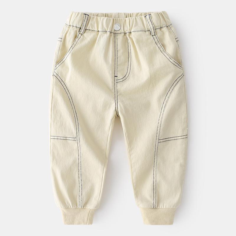 Crianças calças casuais primavera 2021 meninos calças esportivas leggings calças cor sólida crianças vestir: Beige / 4T