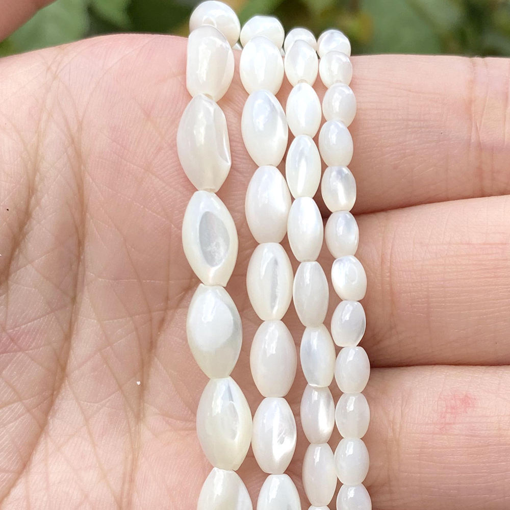 Witte Ovale Natuurlijke Zeeschelp Kralen Parelmoer Schelp Losse Kralen Voor Sieraden Maken Diy Ketting Armband Accessoires
