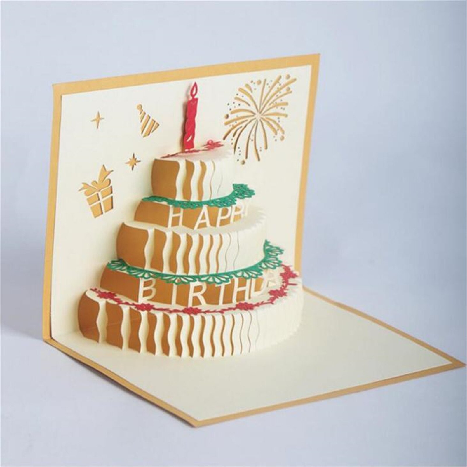 3D Pop-Up Cards Birthday Card for Girl Kids Wife Husband Birthday Cake Greeting Card Postcards Card with Envelope Stickers: A