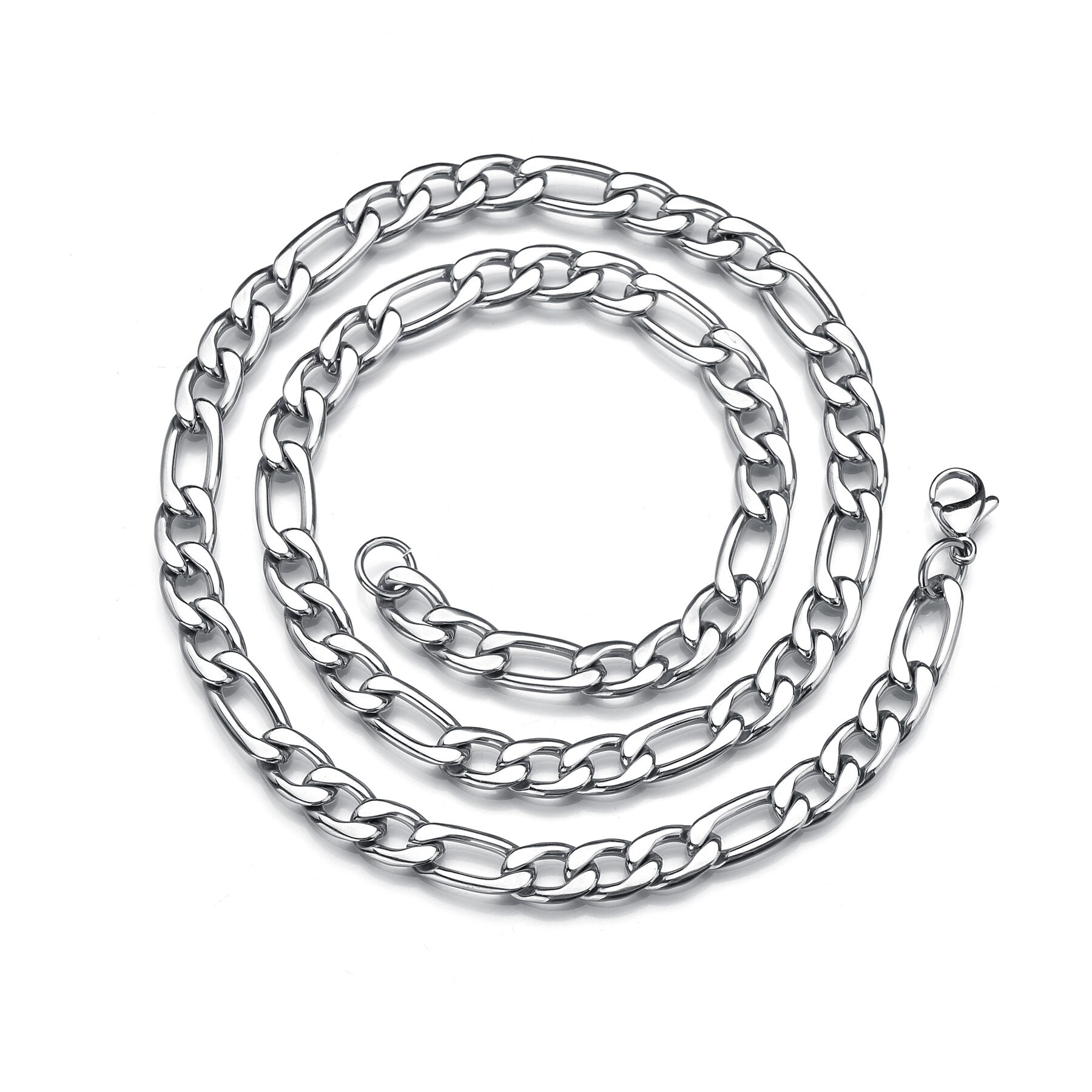 Sifisrri Punk Men 5/9/13mm Stainless Steel Three to One NK Chain Necklace Silver Color Solid Chains Unisex Wrist Jewelry