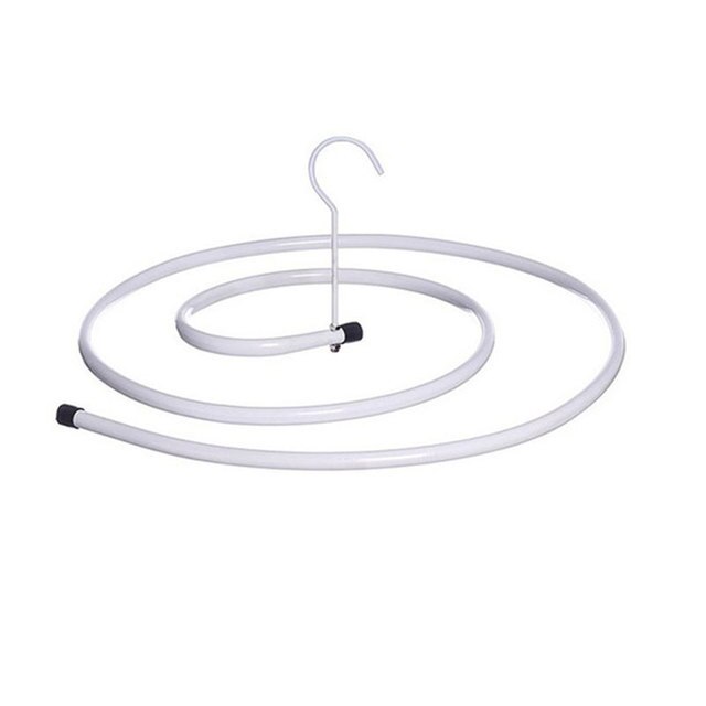Stainless Steel Blanket Hanger Round Drying Rack Spiral Quilt Sheets Hanger Rotating Rack Clips Save Space Indoor Outdoor Hanger: white