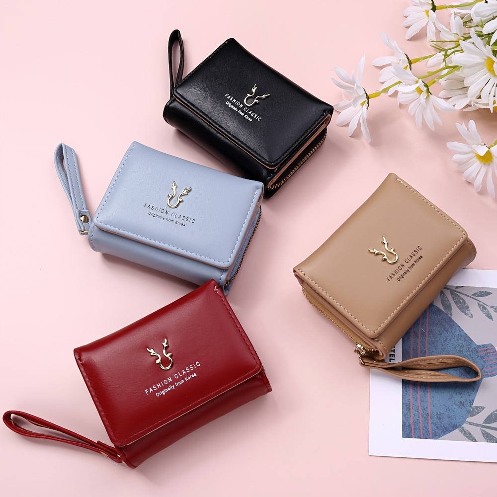 Classic Three Fold Wallet Coin Card Storage Women's Casual Student Small and Large Capacity
