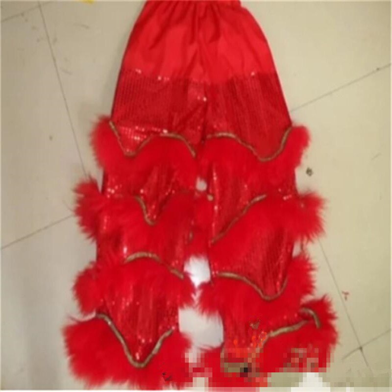 Traje de danza del león chino publicidad pantalones Festival Año rendimiento ropa Cosplay partido vestido talla adulta: Red