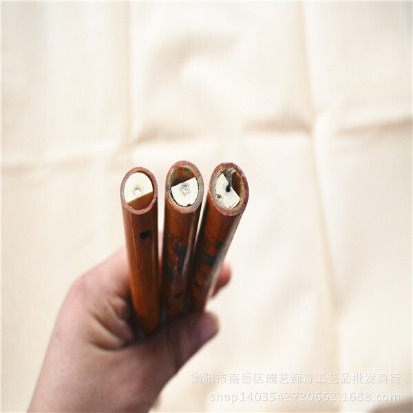 2PCS Chinese Traditional 6 Holes Bamboo Flute Vertical Flute Clarinet Student Musical Instrument Wooden Color For Kids