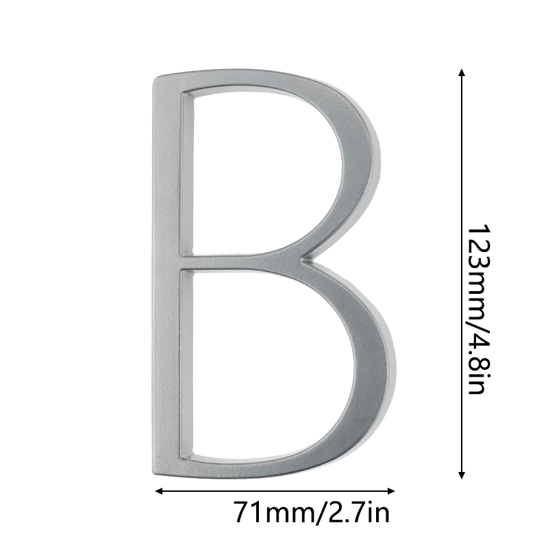 House Number 125mm Floating Address Stone Letters Door Alphabet Numeros Casa Exterior Outdoor 4,87 in.Black Door Number: B