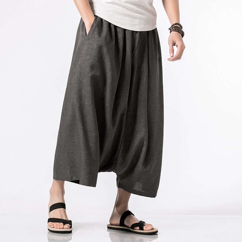 uformelt haremsbukser skrittbukser mannlige solide løse hiphopbukser streetwear crossbukser menn i crossbukser til menn