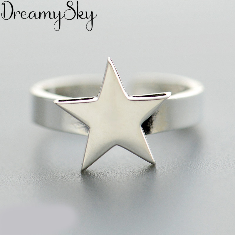 Bijoux Vintage Zilveren Kleur Ster Ringen Voor Meisje Dames Maat Verstelbaar Verklaring Ring Wedding Party Sieraden Anillos
