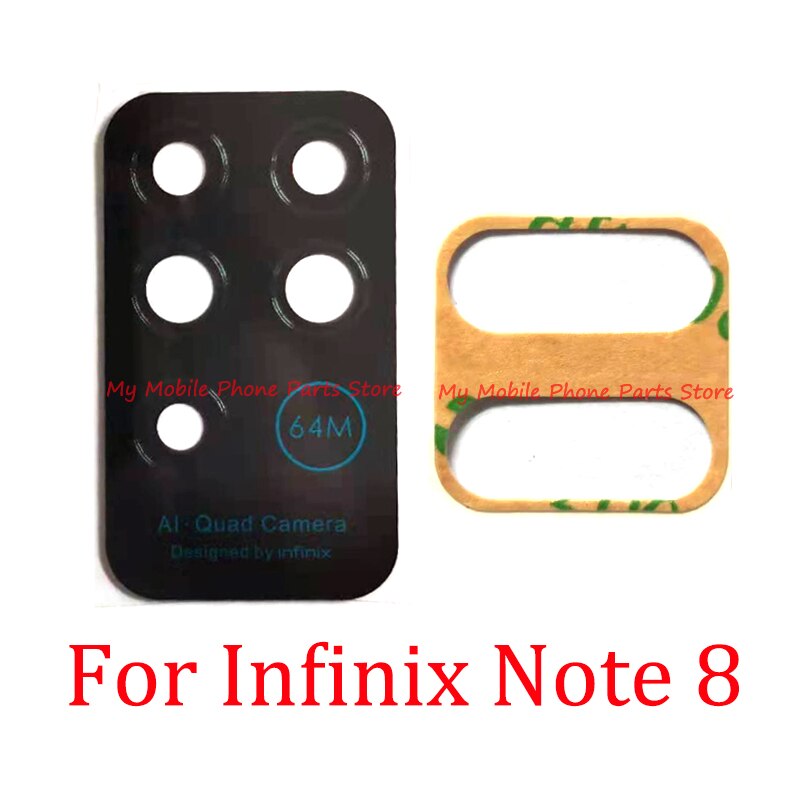 Obiettivo della fotocamera posteriore del telefono cellulare per Infinix nota 8 note8 64MP obiettivo di vetro della fotocamera principale posteriore con parti di ricambio dell'autoadesivo della colla