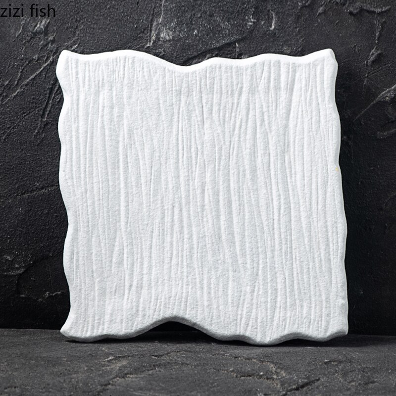 Irregular Shape Ceramic Dinner Plate Cooking Dishes Sashimi Sushi Dish Hotel Restaurant Tableware Snack Dessert Tray Steak Plate