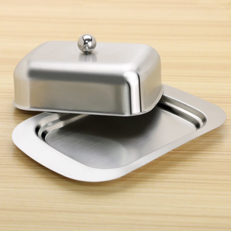 Kitchen Butter Dish Box Container Cheese Plate Storage Container Keeper Tray Butter Dish with Lid Stainless Steel Cheese Boxes