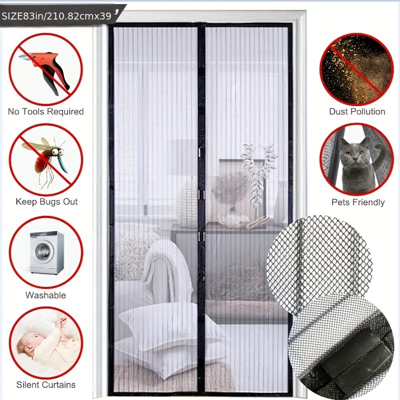 Moustiquaire rideau aimants porte maille insecte mouche filet avec aimants sur la porte maille écran fermeture automatique porte écran