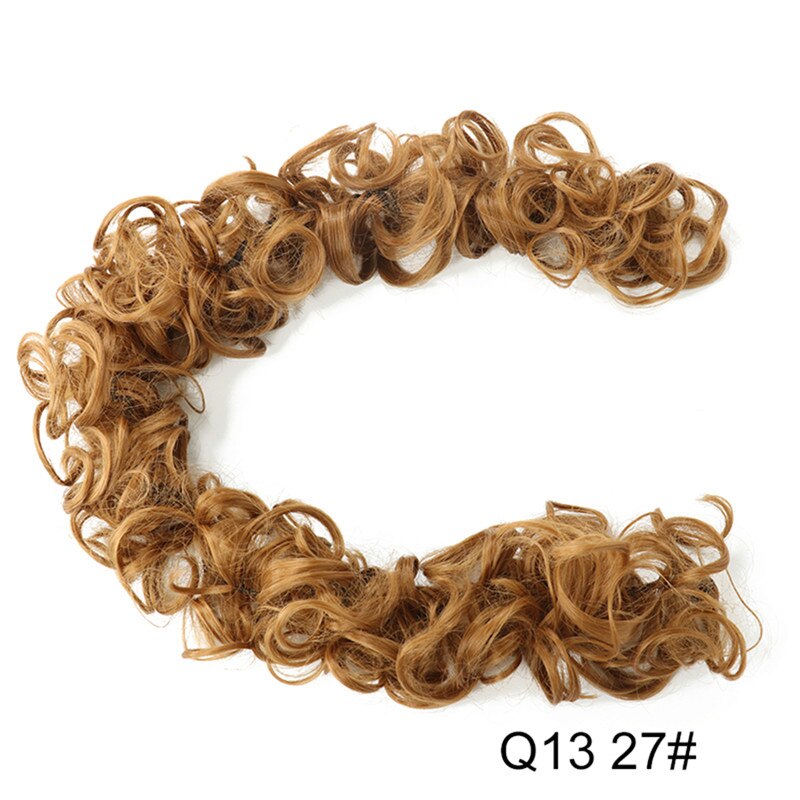 Elastic Rubber Band Curly Chignon Updo Cover Hair Bun Chignon Hair Synthetic Hairpiece Twining Ponytail Hair Extensions: Q13-27