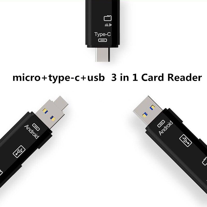 3 in 1 Typ C Und Micro USB OTG Kartenleser Universal High Speed OTG TF SD Kartenleser Für handy PC Laptop Mac Computer