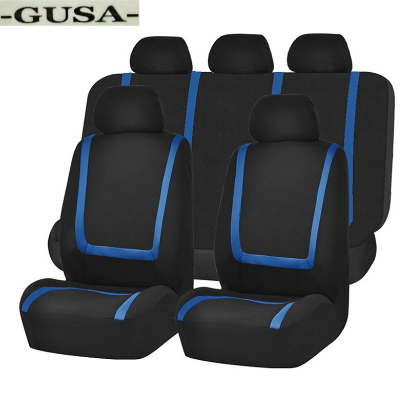 Fundas de asiento de automóvil de tela de lujo Universal 9 Uds. Accesorios de asiento de coche de seda de hielo súper transpirable