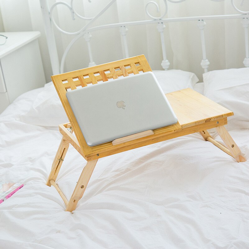Simple Laptop Desk Solid Wood Lazy Bed with Computer Desk Simple Folding Desk Children's Study Desk