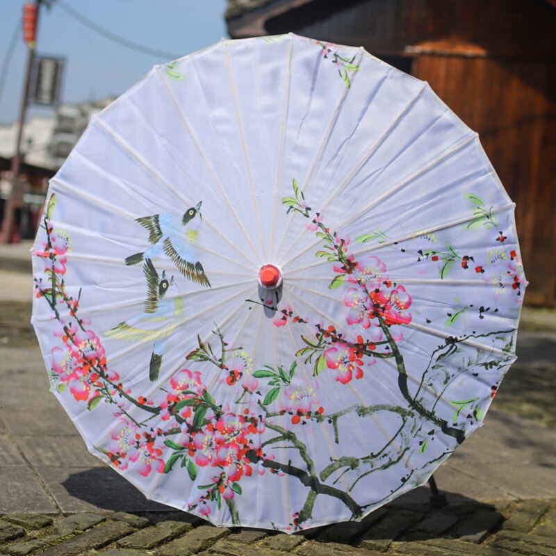 Paraply regn kvinder nedhængt loft dekoration paraply cheongsam antik olieret papir paraply fotografi fotografi parasol: Synger sammen