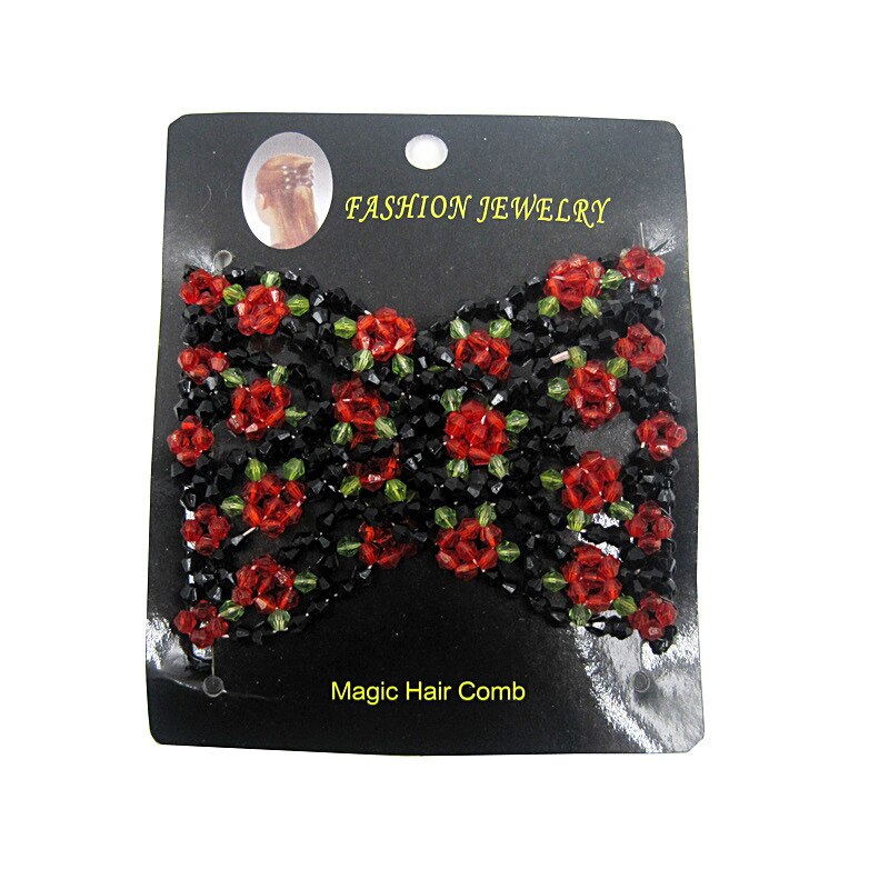 Peigne magique rétro à perles pour femmes, peigne coulissant en métal élastique, accessoires pour cheveux floraux, outil de coiffure, épingle à cheveux pour femmes: 15A