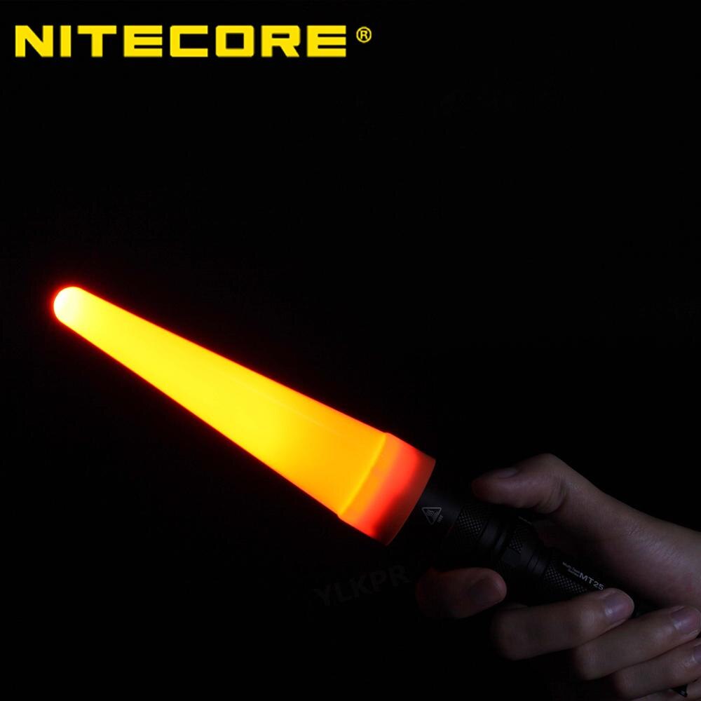 Nitecore NTW34 Led Flashlight Diffuser Traffic Wand Red Tip Cone For MT26 MT25 EC25 Lanterna With Head Of 34mm