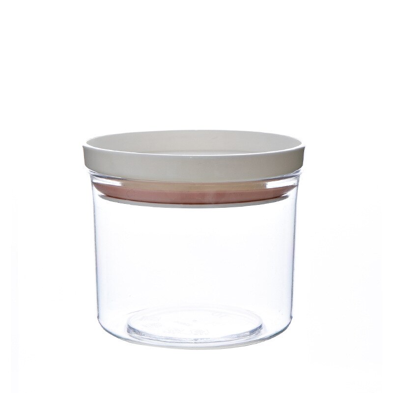 Japanese can be stacked whole grain storage tank kitchen with a lid plastic sealed container food storage container: pink250ml