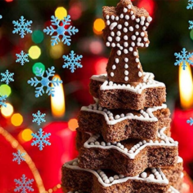 800 Stuks Herbruikbare Sneeuwvlokken Confetti Voor Kerst Bruiloft Verjaardag Party Decoraties Levert, Blauw