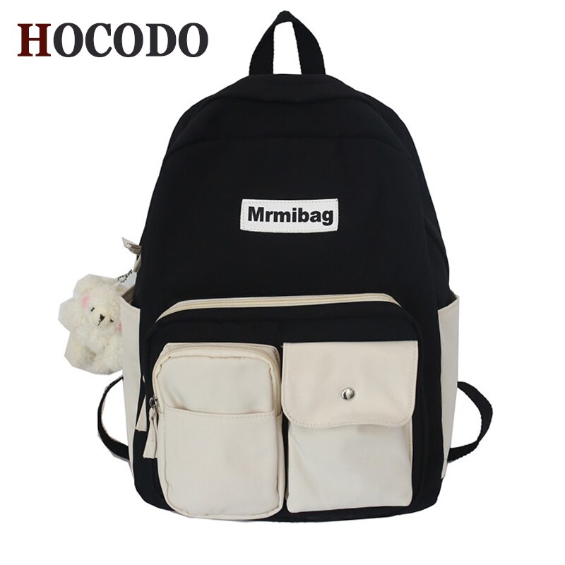 Hocodo Mode Vrouwen Rugzak Waterdicht Nylon Multi-Pocket Schooltas Voor Tiener Unisex Grote Capaciteit Rugzak Rugzak