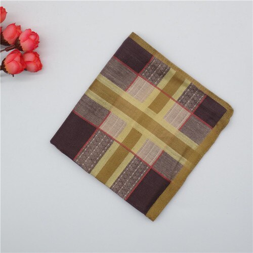 Lommetørklæder kvinder retro plaid blødt bomuld enkel dame tørre sved firkantet håndklæde trendy fritid dame lommetørklæde: 8