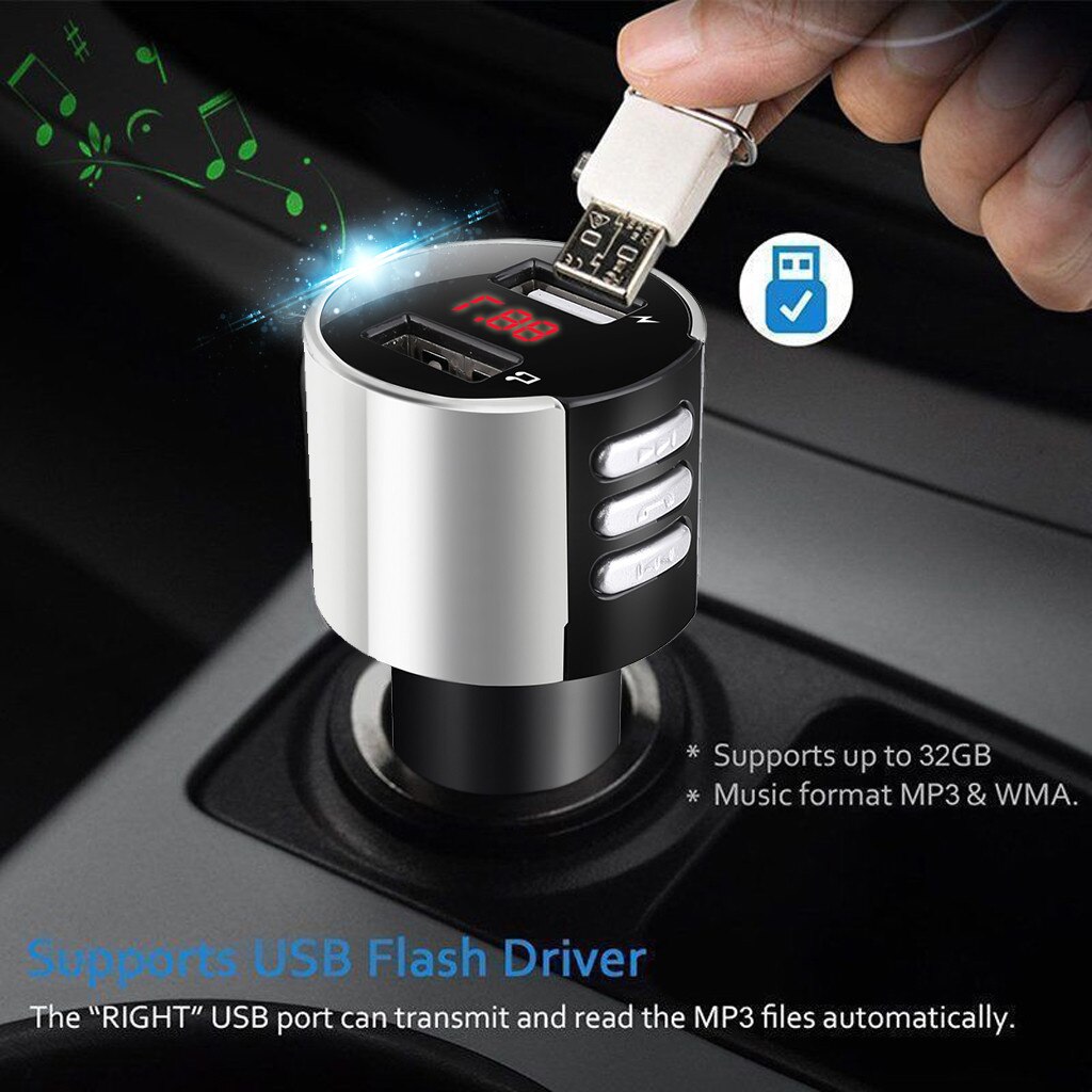 USB Adapter Bluetooth MP3 Speler CarCharger Draadloze Fm-zender Radio MP3 Speler 3.4A Auto Accessoires