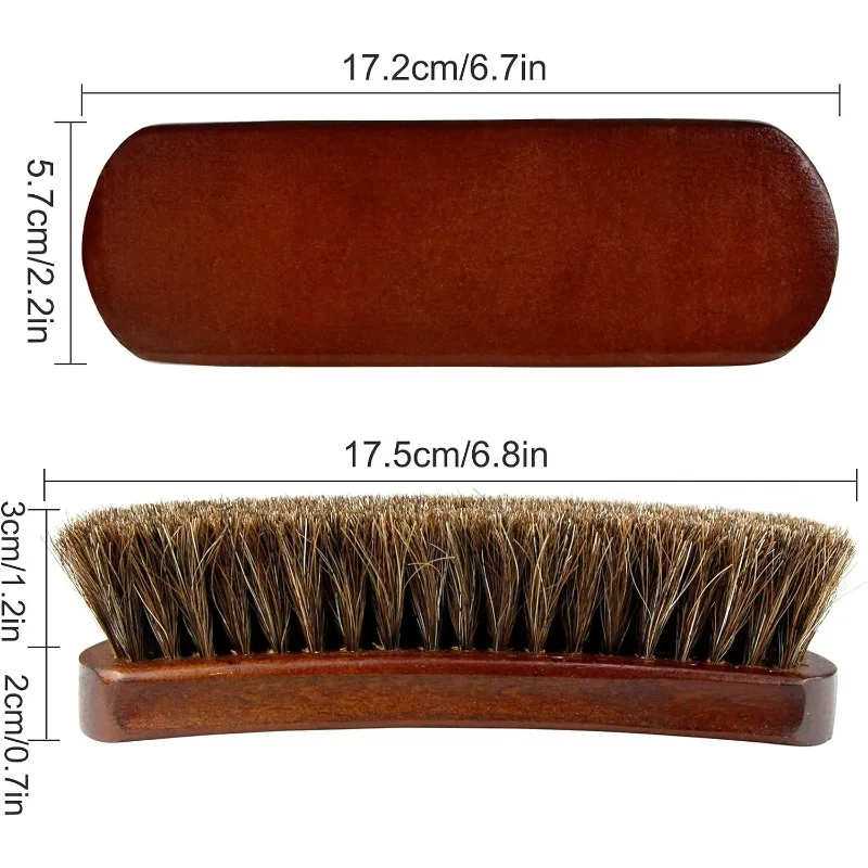 cepillo de limpieza textil de cuero de crin para muebles interiores de coche, bolsa de ropa, cepillo de pulido brillante, accesorios de lavado automático
