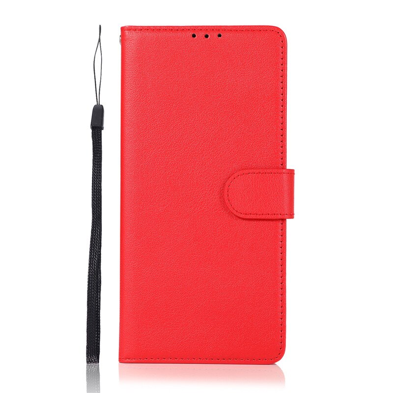 Realme C11 de cuero caso Coque OPPO Realme C11 OPPO caso Realme C 11 cubierta Flip clásico de la carpeta del teléfono casos Fundas: Rojo