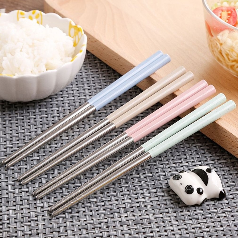 Chinese Style Non-slip Kitchen Tool Tableware Chopsticks Stainless Steel Household Cooker 19cm Traditional