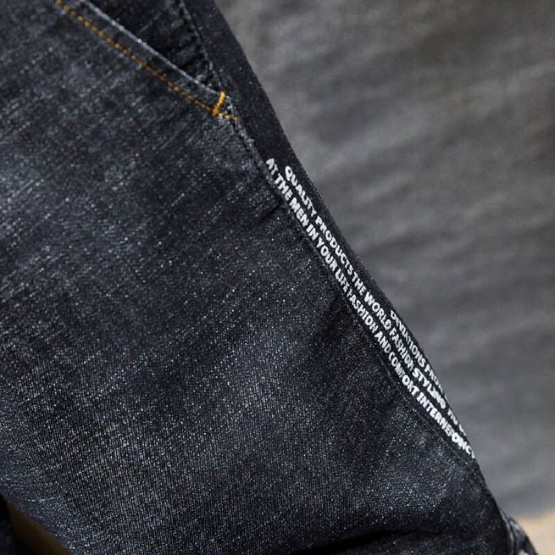 Jeans stor størrelse sort herre mand plus størrelse haremsbukser efterår elastisk stretch slim feet bukser 7xl 6xl 5xl
