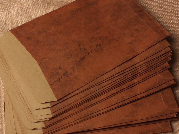 100 unids/lote de sobres de papel de estilo antiguo, embalaje de papel Kraft marrón para tarjeta de invitación de postal Retro, carta pequeña de , 16x11cm