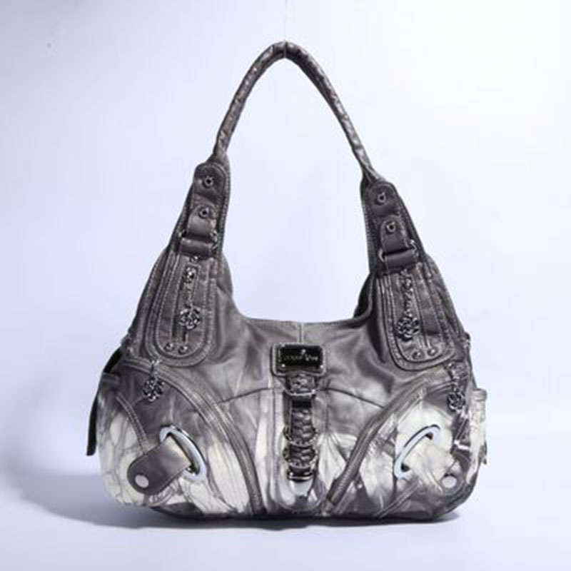 HENGSHENG crossbody bags for women shoulder bag lady handbags retro Dumpling bags pu Tie dyeing purse: grey