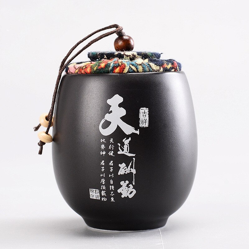 Ceramics tea jar Tieguanyin containers travel tea bag storage box Portable Sealed tea caddy spice organizer Candy storage tank: Tea caddy  P