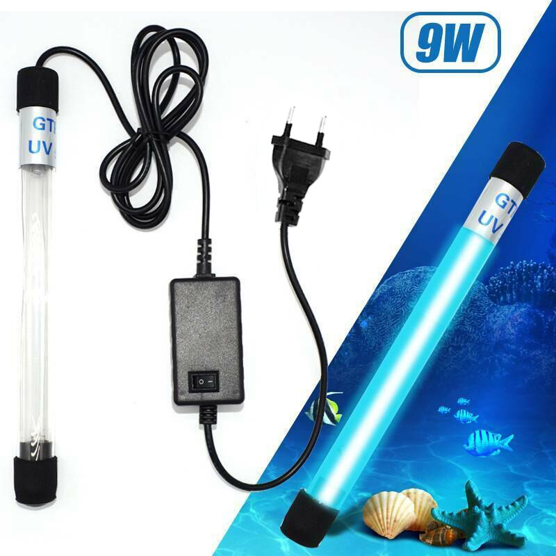 Aquarium Waterdicht Uv Sterilisator Lamp Filter Dompelpompen Ultraviolet Licht Water Cleaner Voor Fish Tank Vijver Coral 5/7/9/11/13W: 9w EU Plug