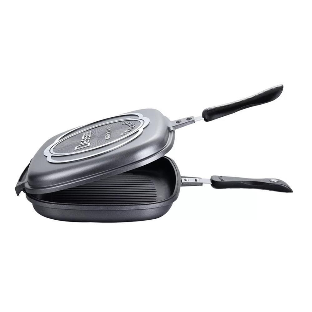 de sartén para freír de 32/36cm con doble cara, utensilios de cocina de acero para freír con doble cara, accesorios inoxidables para cocinar carne
